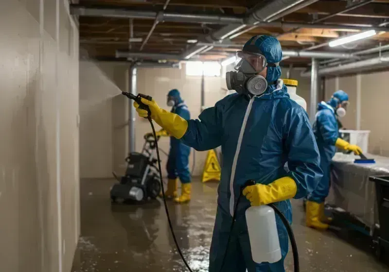 Basement Sanitization and Antimicrobial Treatment process in Prosperity, WV